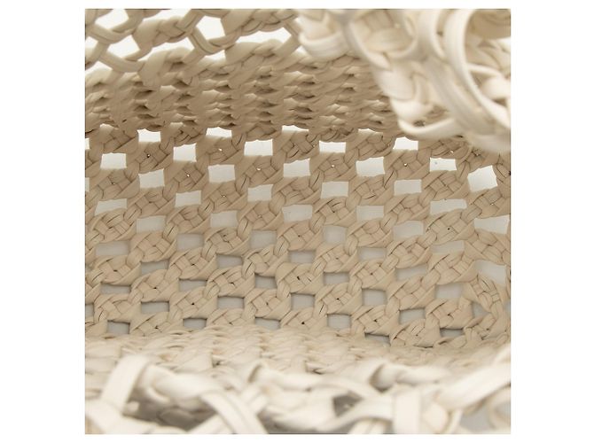 Borsa bucket in nappa bianca macramé Miu Miu Bianco Crudo - vista 4
