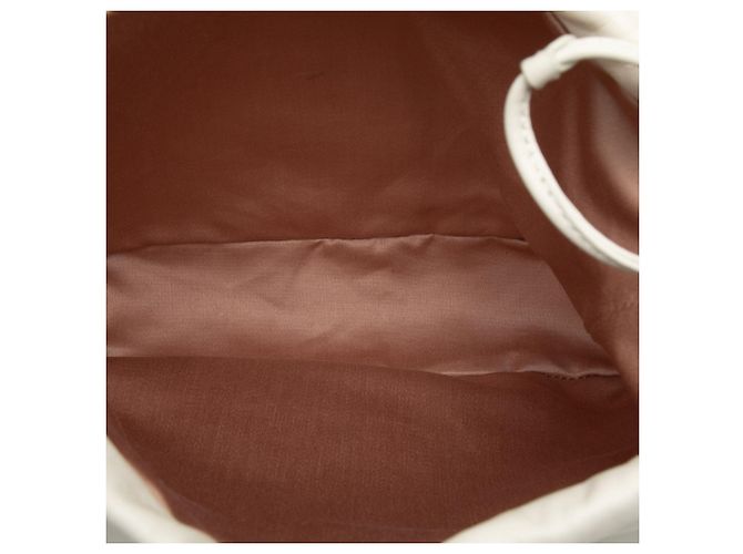 Borsa bucket in nappa bianca macramé Miu Miu Bianco Crudo - vista 5