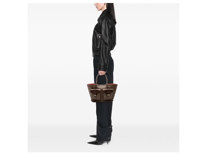 Louis Vuitton Marrone Damier Ebene Manosque GM - vista 6