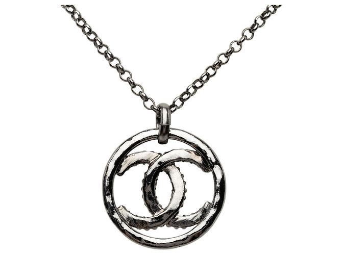 Collana con pendente Chanel Black CC placcato rutenio e strass Nero - vista 3