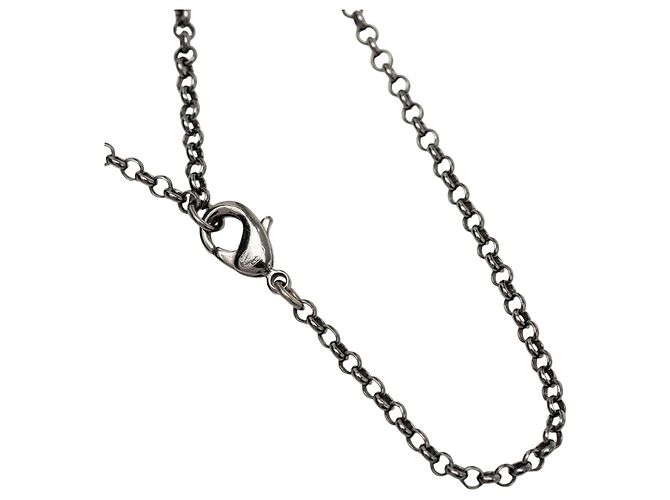 Collana con pendente Chanel Black CC placcato rutenio e strass Nero - vista 4