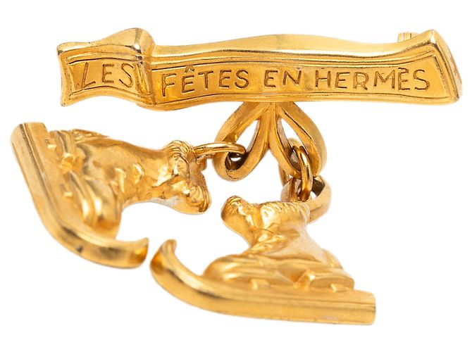 Spilla Hermès Les Fetes placcata in oro Gold D'oro - vista 3