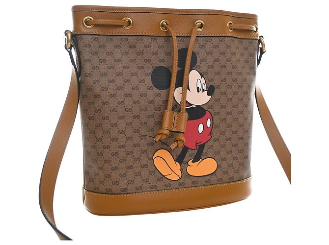 Borsa a secchiello Gucci Beige Micro GG Supreme Mickey Mouse - vista 2