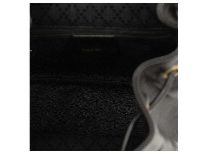 Gucci Black Calfskin Bamboo Drawstring Backpack - view 4