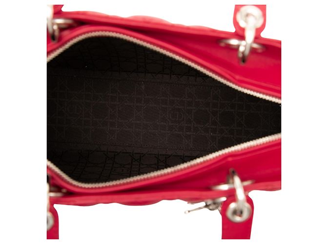 Lady Dior in agnello cannage rosso grande - vista 4