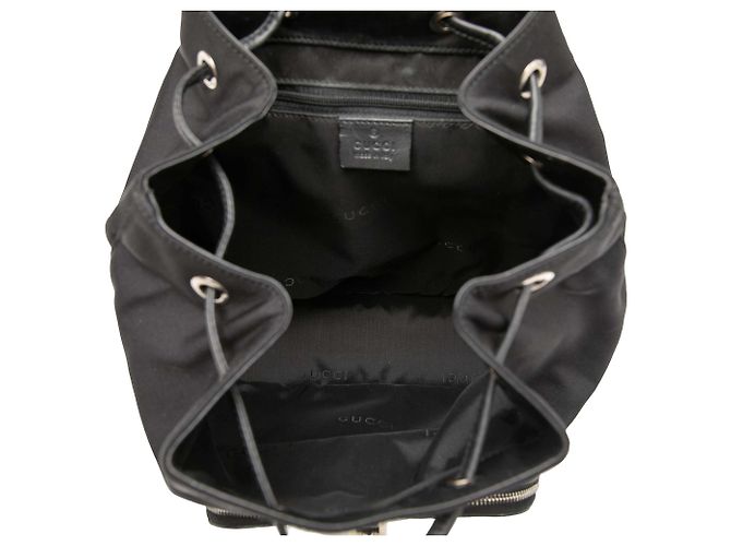 Gucci Black Canvas and Calfskin Jackie Drawstring Backpack - view 4