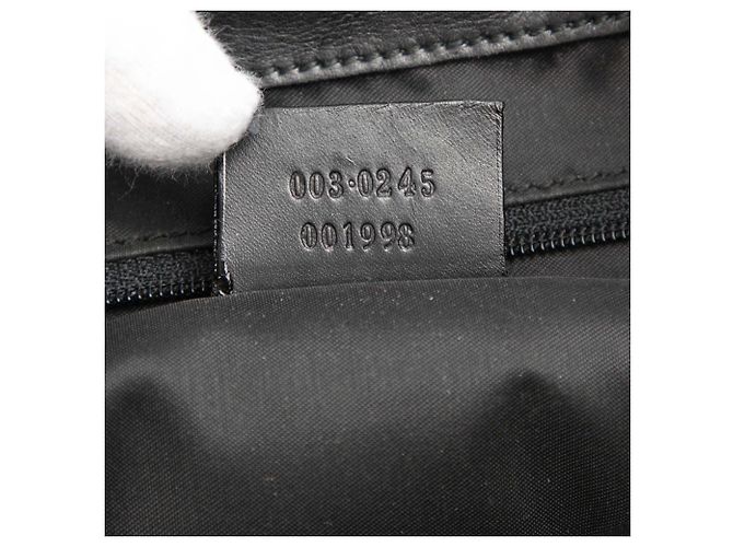 Gucci Black Canvas and Calfskin Jackie Drawstring Backpack - view 6