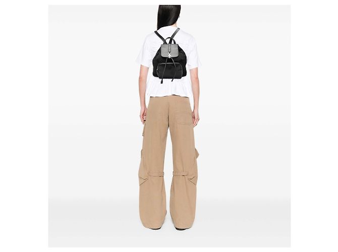 Gucci Black Canvas and Calfskin Jackie Drawstring Backpack - view 7