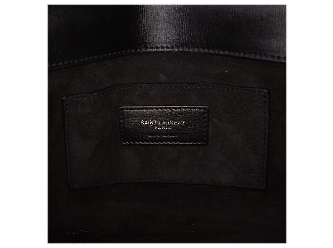 Saint Laurent Borsa a tracolla Monogram Sunset in pelle di vitello nera, misura Medium Nero - vista 5