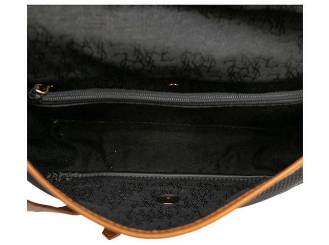 Borsa a tracolla Saint Laurent in PVC nero - vista 4