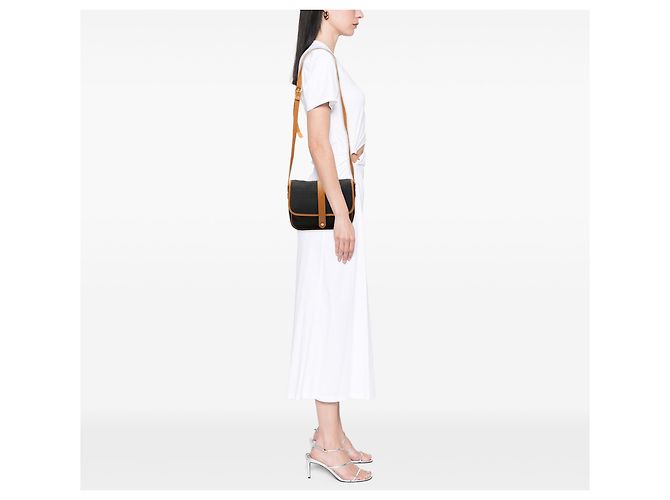 Borsa a tracolla Saint Laurent in PVC nero - vista 6