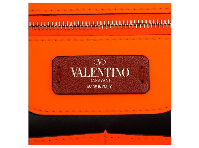 Portadocumenti Valentino in pelle arancione con Rockstud VLTN - vista 5
