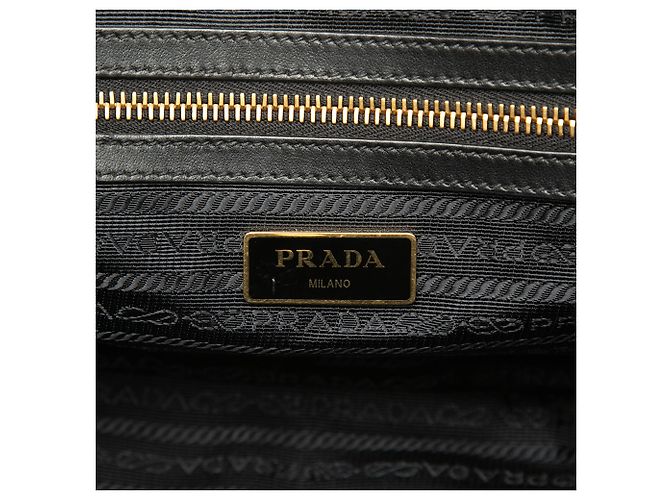 Borsa satchel in tela canapa nera con logo Prada Nero - vista 5