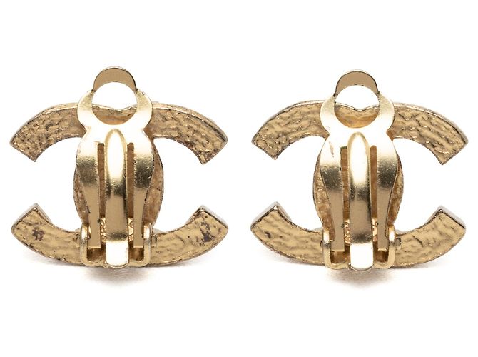 Orecchini Chanel Gold CC placcati oro con punte a clip D'oro - vista 2