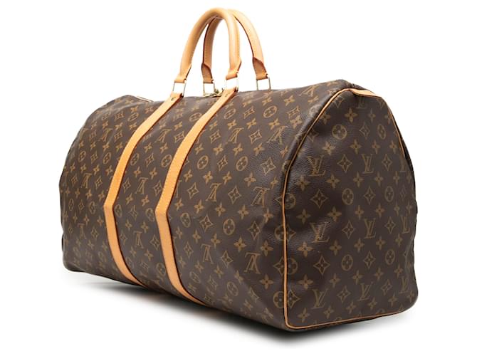 Louis Vuitton Marrone Monogram Keepall 55 - vista 2