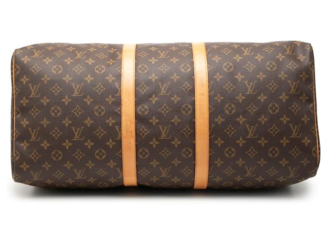 Louis Vuitton Marrone Monogram Keepall 55 - vista 3