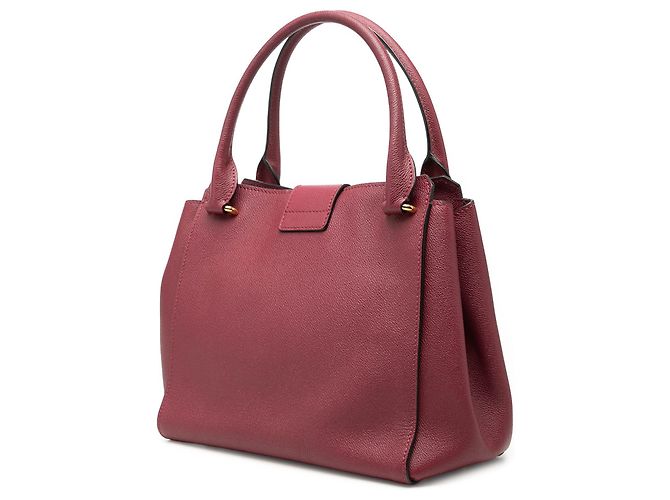Tote Burberry de couro de bezerro de grão médio com fivela vermelha Vermelho Bordeaux - vista 2