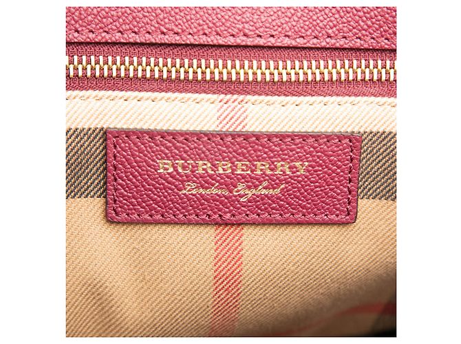 Tote Burberry de couro de bezerro de grão médio com fivela vermelha Vermelho Bordeaux - vista 5