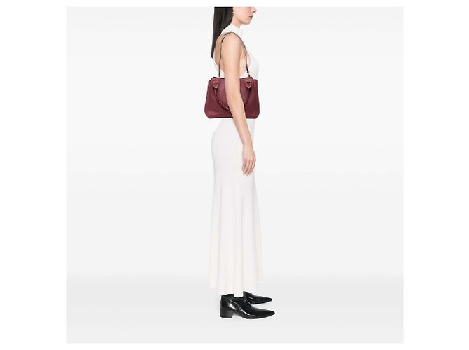 Tote Burberry de couro de bezerro de grão médio com fivela vermelha Vermelho Bordeaux - vista 7