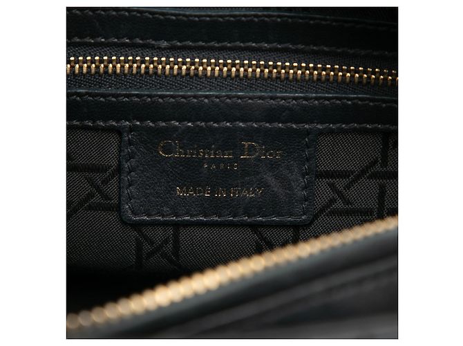 Lady Dior in agnello cannage nero misura Medium - vista 5