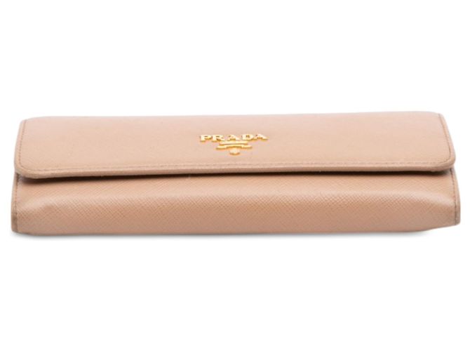 Prada Beige Saffiano Continental Flap Portemonnaie - Ansicht 3