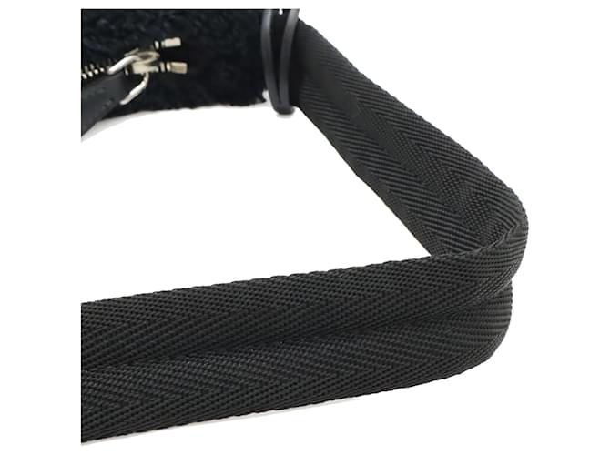 Borsa a tracolla Prada Black Mini Terry Re Edition 2000 Nero - vista 8