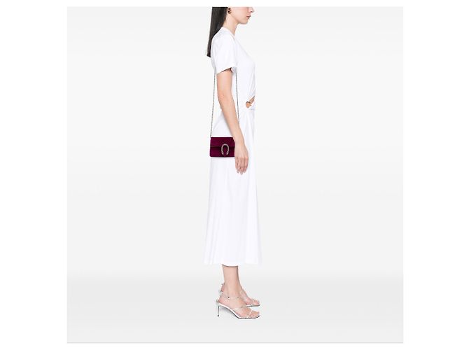 Gucci Borsa a tracolla Dionysus mini in velluto viola Porpora - vista 7