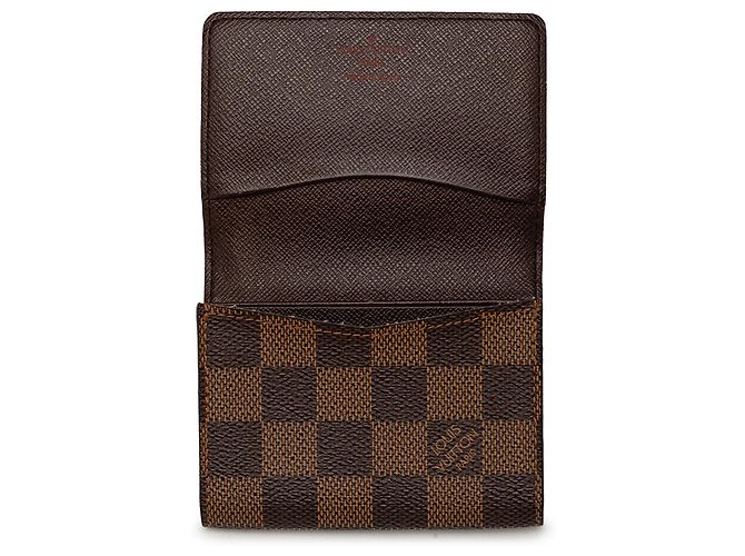 Louis Vuitton Marrón Damier Ebene Enveloppe Carte de Visite Castaño - vista 6