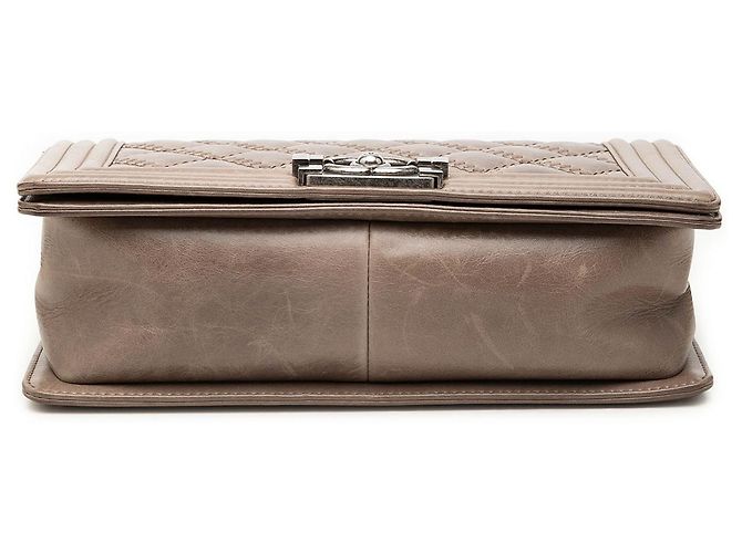 Chanel Brown Old Medium Aged Calfskin Double Stitch Boy Flap Castaño - vista 3