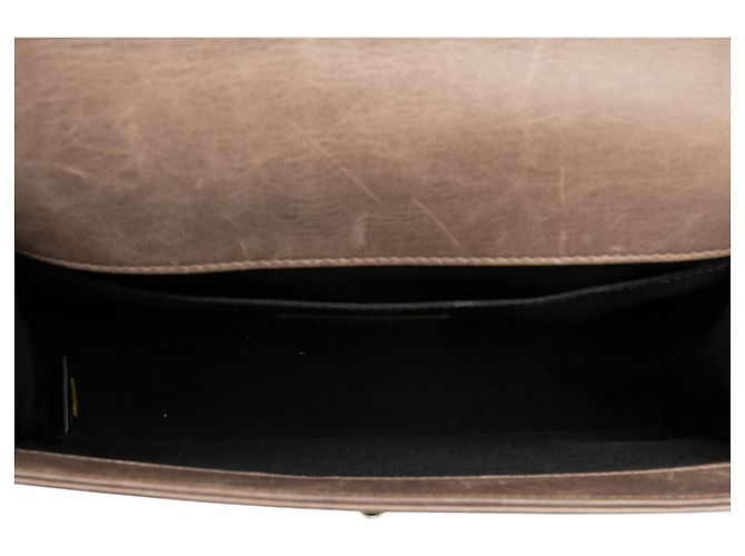 Chanel Brown Old Medium Aged Calfskin Double Stitch Boy Flap Castaño - vista 4