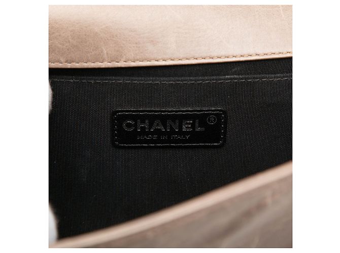 Chanel Brown Old Medium Aged Calfskin Double Stitch Boy Flap Castaño - vista 5