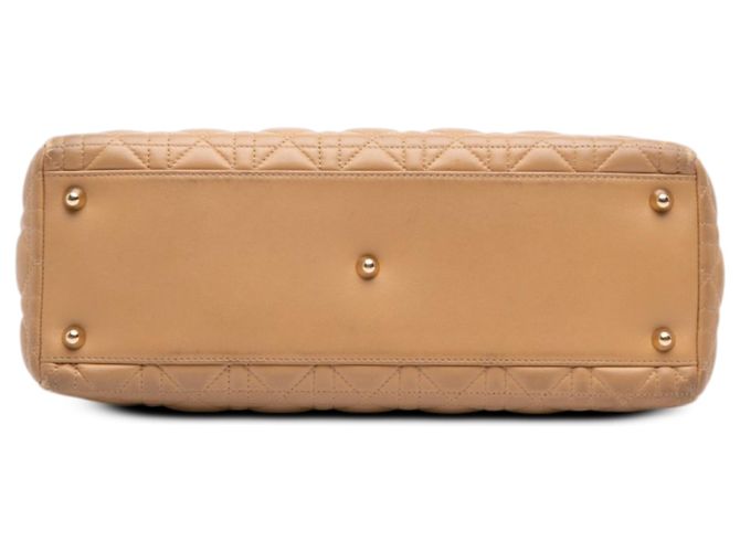 Dior Beige Large Lambskin Cannage Lady Dior - vista 3