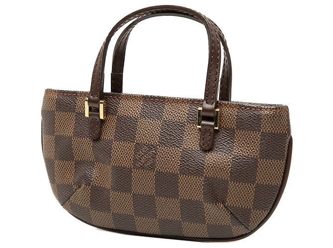 Louis Vuitton Pochette Manosque in Damier Ebene marrone - vista 2