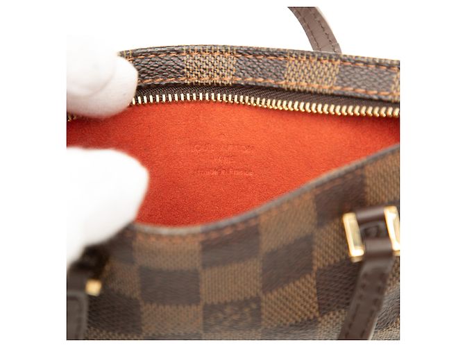 Louis Vuitton Pochette Manosque in Damier Ebene marrone - vista 5