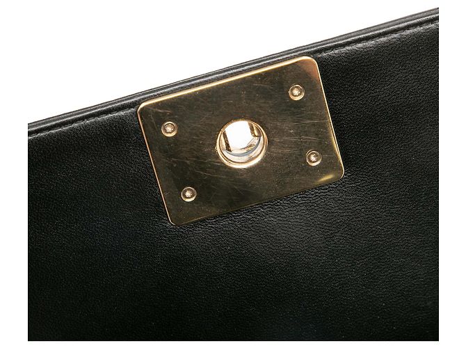 Chanel Black Small Chevron Lambskin Boy Flap Nero - vista 7
