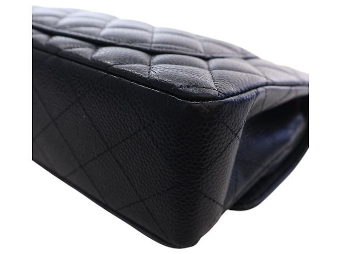 Chanel Black Small Classic Caviar Double Flap Nero - vista 11