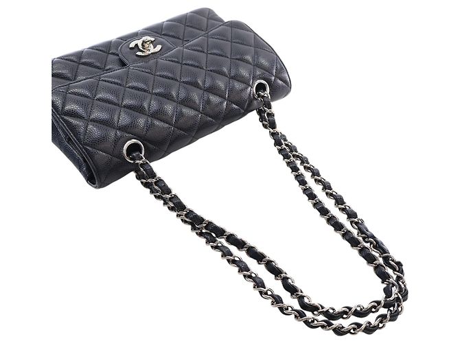 Chanel Black Small Classic Caviar Double Flap Nero - vista 14
