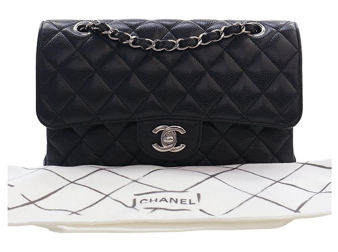 Chanel Black Small Classic Caviar Double Flap Nero - vista 15