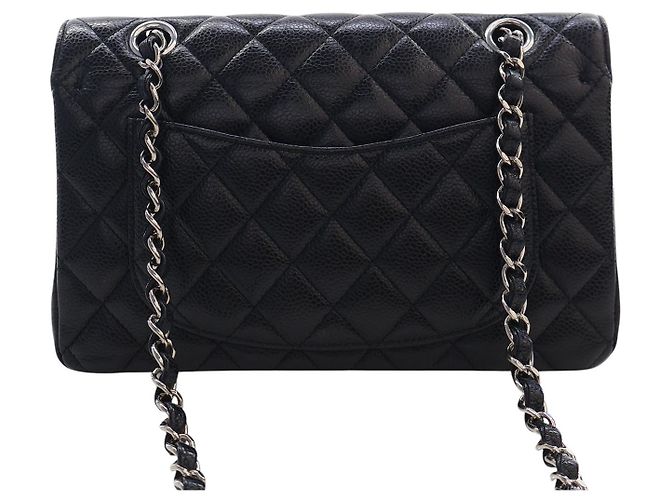 Chanel Black Small Classic Caviar Double Flap Nero - vista 2