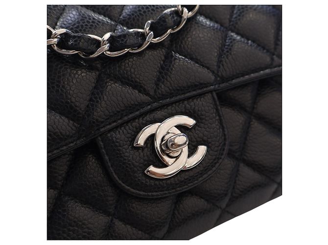 Chanel Black Small Classic Caviar Double Flap Nero - vista 5