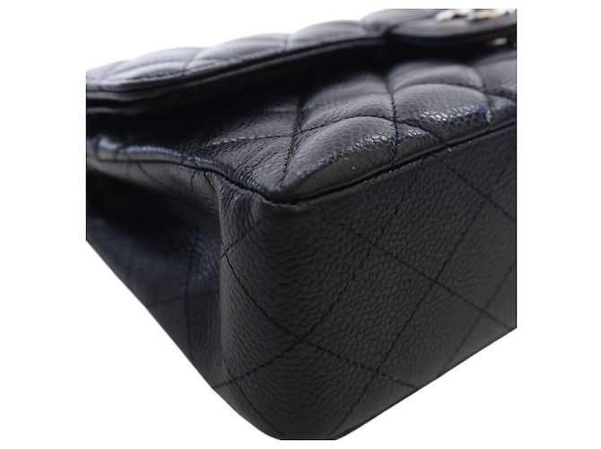 Chanel Black Small Classic Caviar Double Flap Nero - vista 8