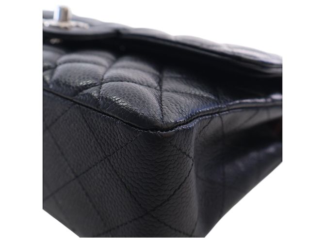 Chanel Black Small Classic Caviar Double Flap Nero - vista 9