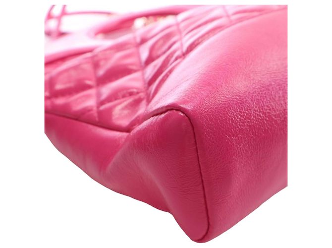 Chanel 31 Shopping Bag aus rosa gestepptem glasiertem Kalbsleder in Large Pink - Ansicht 11
