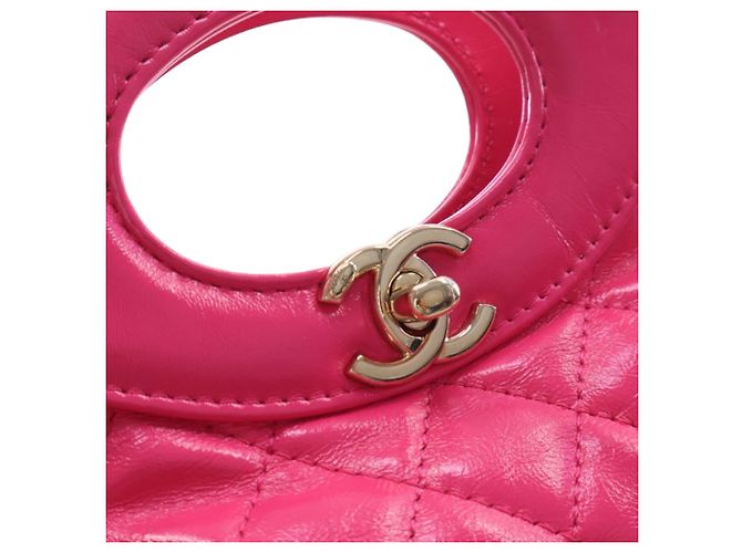 Chanel 31 Shopping Bag aus rosa gestepptem glasiertem Kalbsleder in Large Pink - Ansicht 4