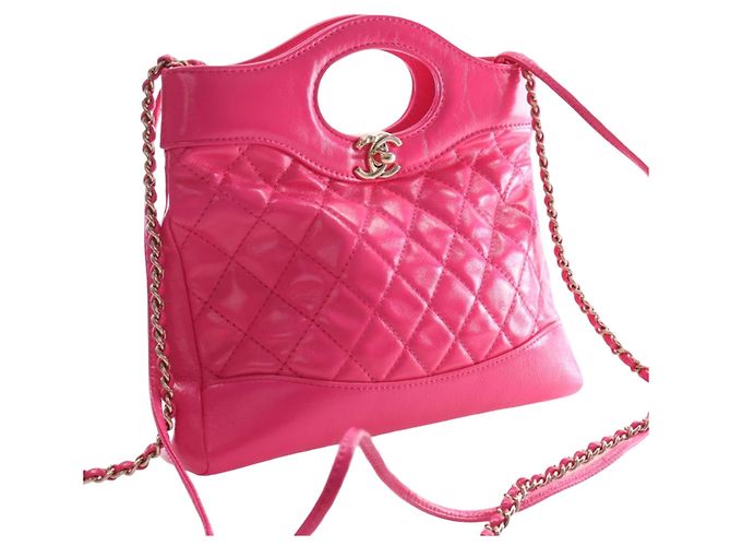 Chanel 31 Shopping Bag aus rosa gestepptem glasiertem Kalbsleder in Large Pink - Ansicht 5