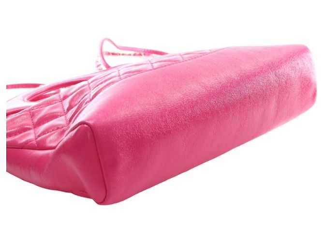 Chanel 31 Shopping Bag aus rosa gestepptem glasiertem Kalbsleder in Large Pink - Ansicht 7