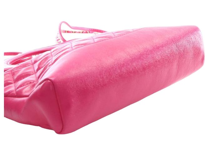 Chanel 31 Shopping Bag aus rosa gestepptem glasiertem Kalbsleder in Large Pink - Ansicht 9