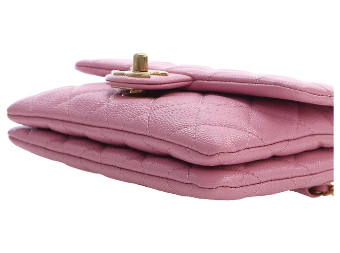 Chanel Pink Quilted Caviar Pick Me Up Flap Belt Bag Rosa - vista 10