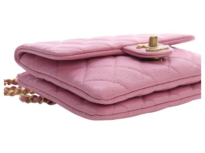 Chanel Pink Quilted Caviar Pick Me Up Flap Belt Bag Rosa - vista 9