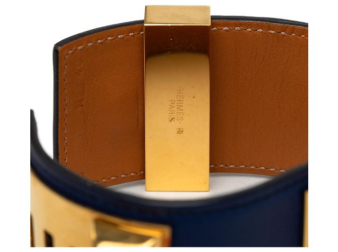 Pulseira Hermès Blue Swift e banhada a ouro Collier de Chien - vista 4